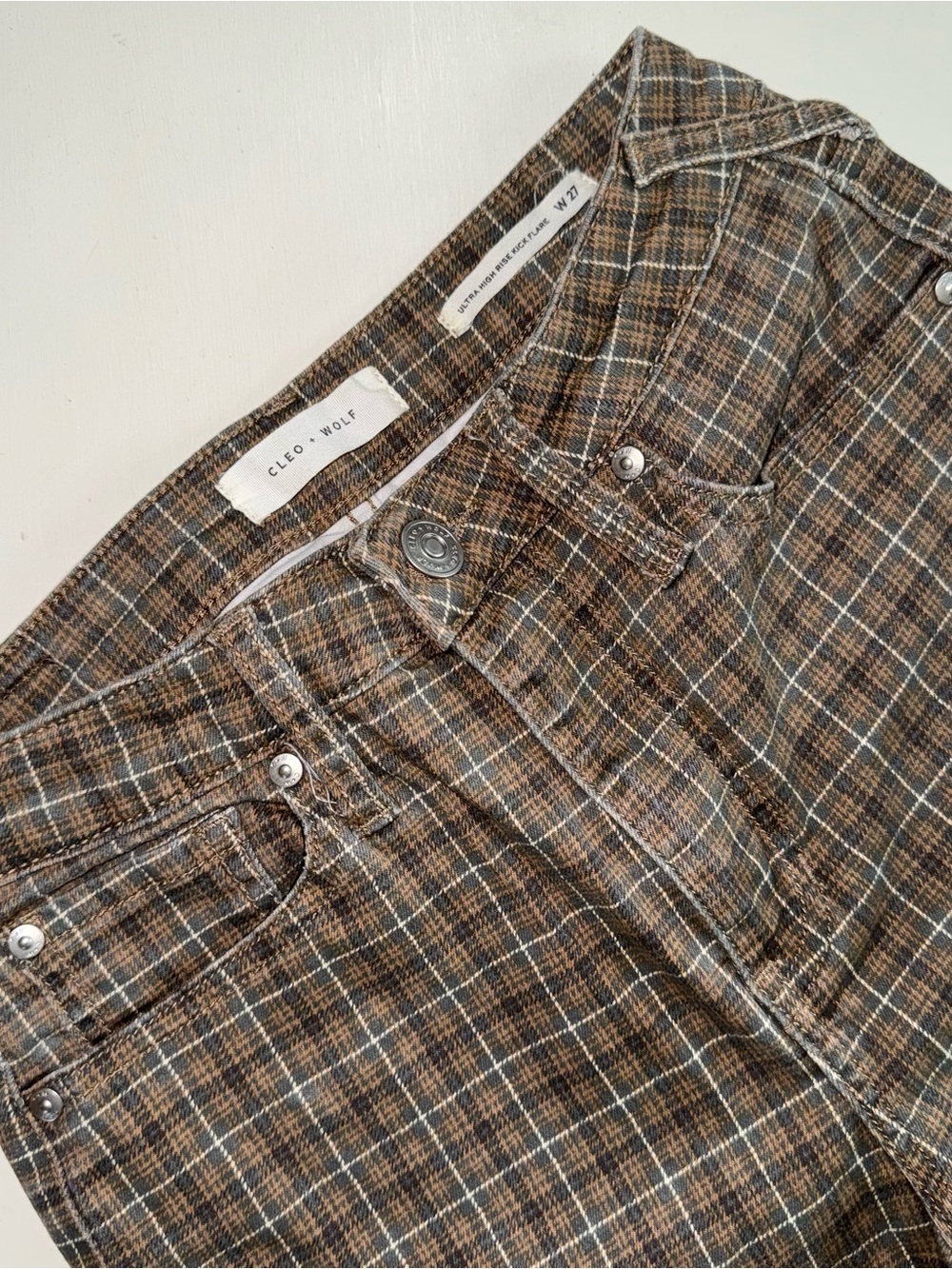 Women’s High Rise Plaid Pant